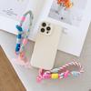 Korea Universal Braided Mobile Phone Lanyard Strap Love pendant Hanging Chain Ring Cord Patch Wrist Strap Cell Phone Detachable