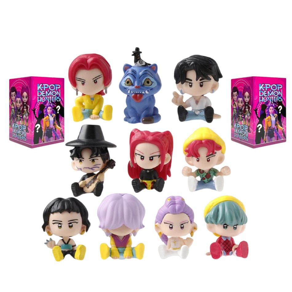 10 szt./zestaw Kpop Łowca Demonów Anime Perferyjny Lalka Wisiorek Ślepa Pudełko Kreatywny Brelok Dekoracja Statuetka Zabawki Boże Narodzenie Niespodzianka Pudełko z Prezentami