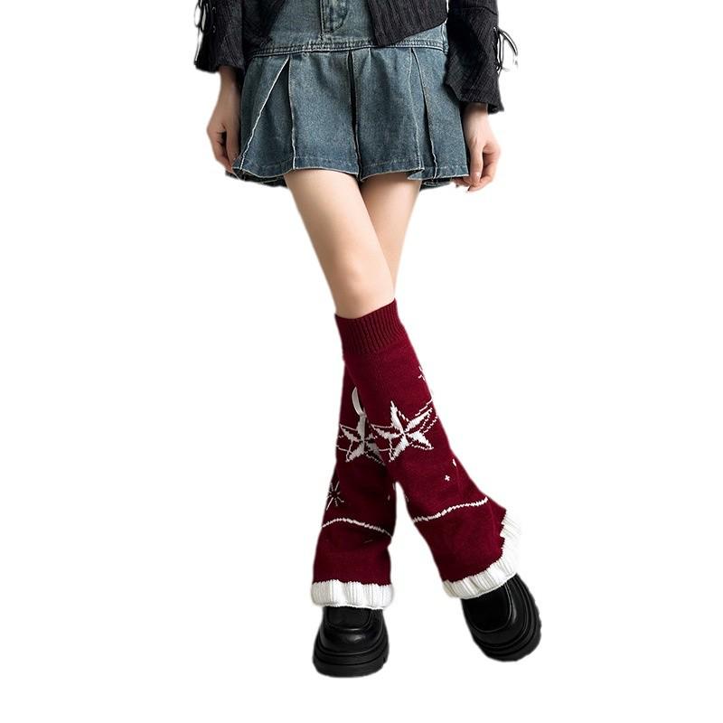 Y2K Styl Stuhové Ponožky se Stahovacími Šňůrkami - Lolita & JK Podkolenky s Volánky
