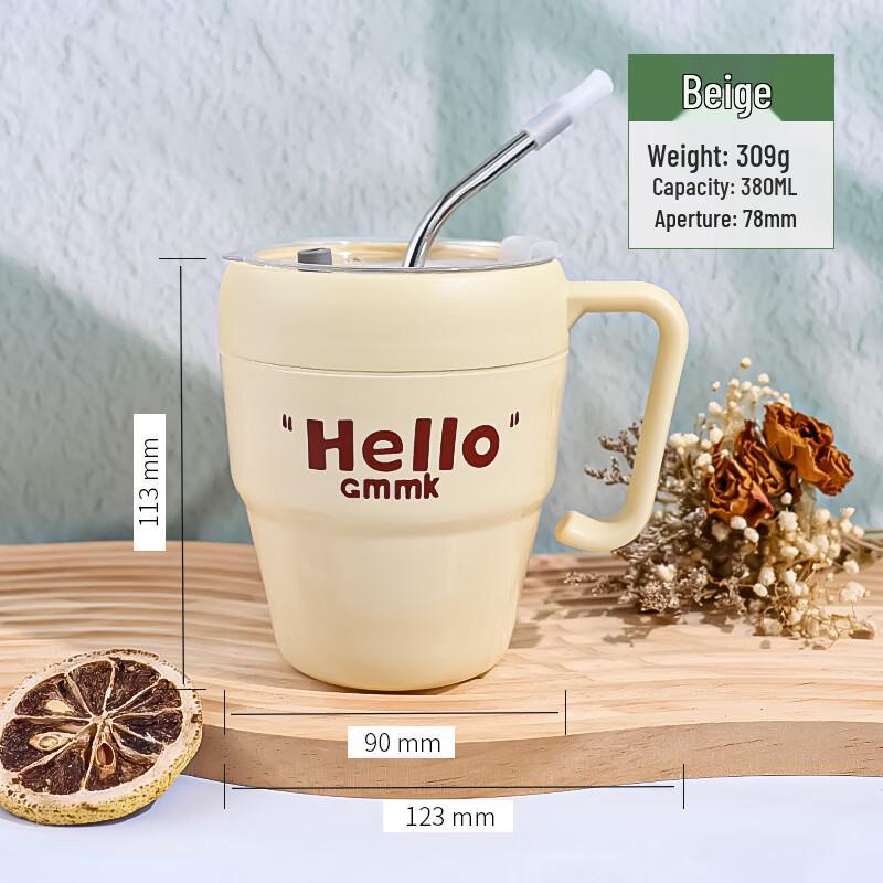 OLOEY Portable Glass Cup with Stainless Steel Straw and Handle