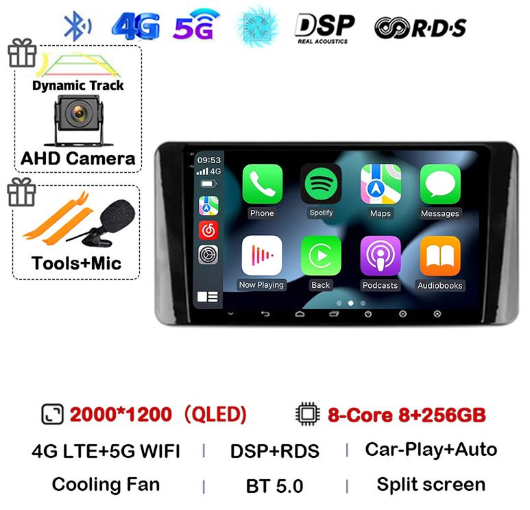Android 14 Carplay Auto Car Radio For Volkswagen Polo Mk6 VI 2020 2021 2022 Video Multimedia Player Navigation GPS Stereo Audio