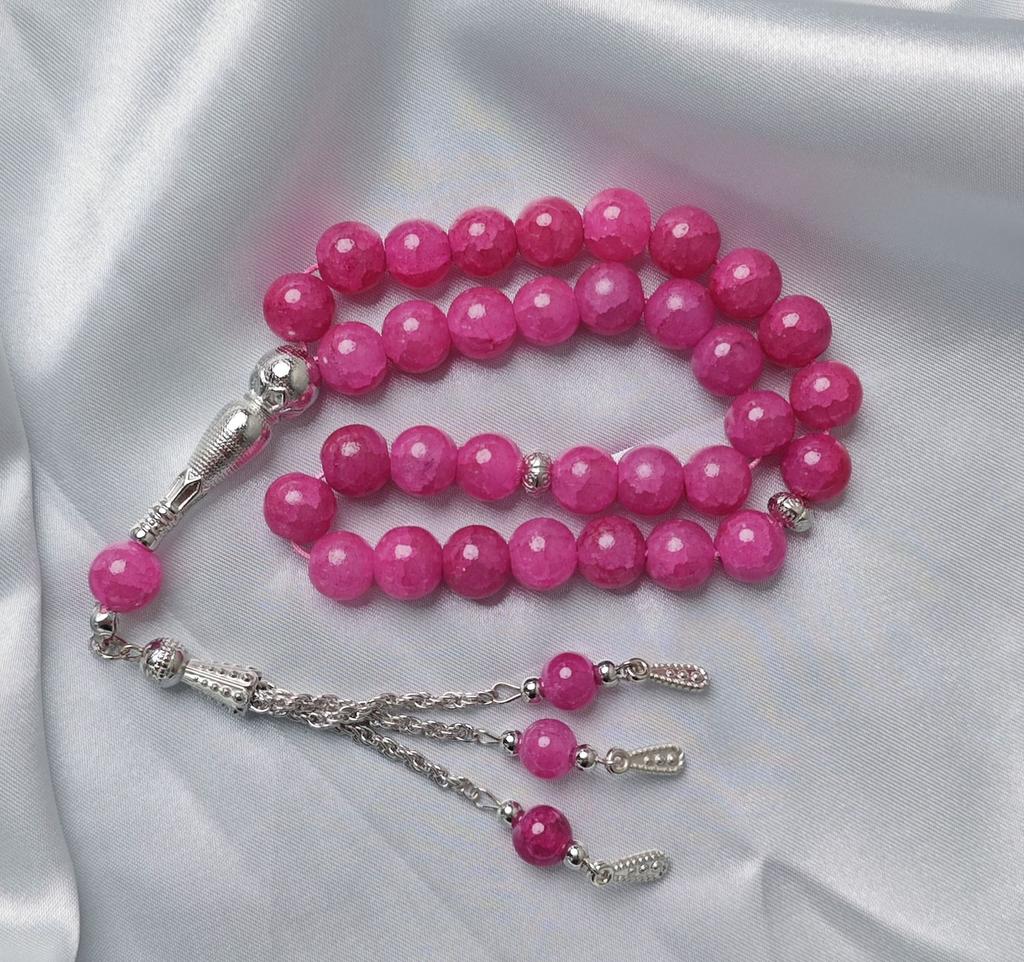 Islamic 33 Dragon Vein Stone 10mm Beads Ice Crack Prayer Beads Bracelet