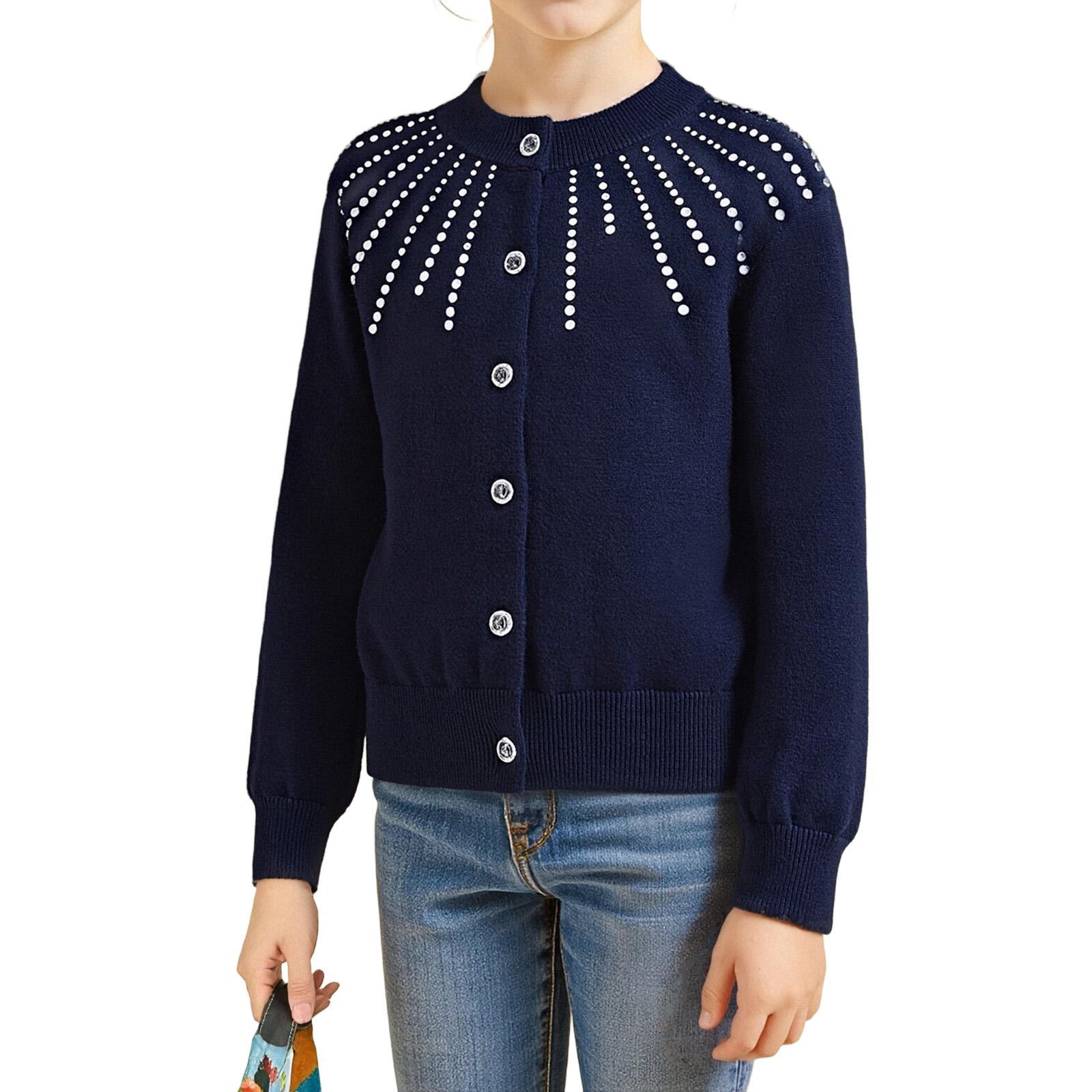 

Детская мода Повседневный кардиган Вязаный Топ с длинным рукавом 140