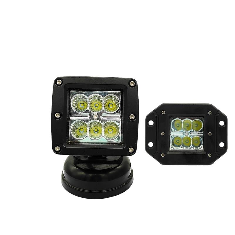 18W Square LED Work Light For Car Motorcycle Forklift Embedded Headlight Inspection Lamp