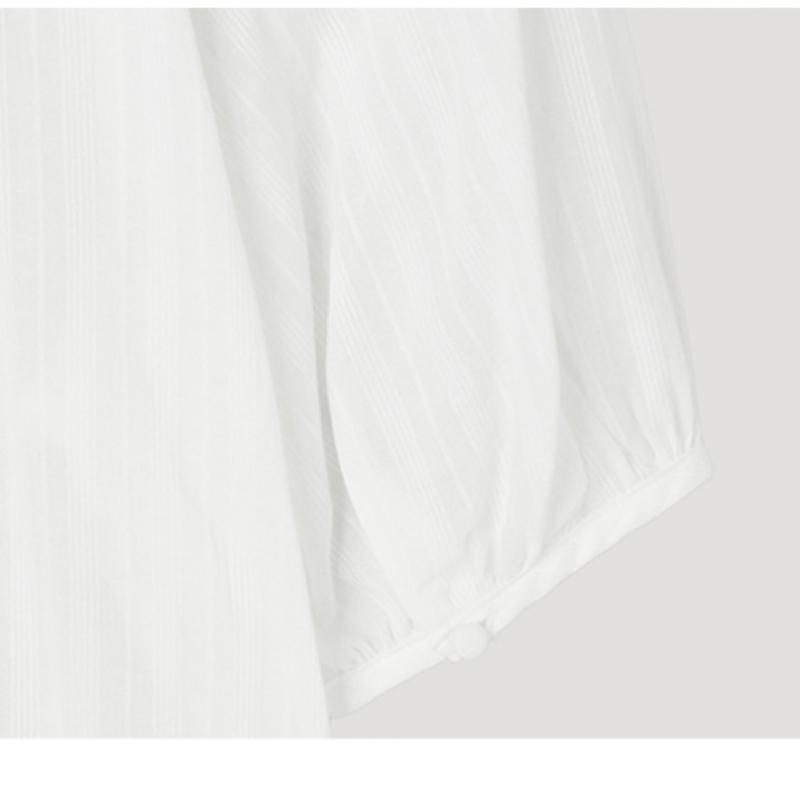 [She S miSS] Puff Shirring Cotton blouSe Swwblp22090 Iv