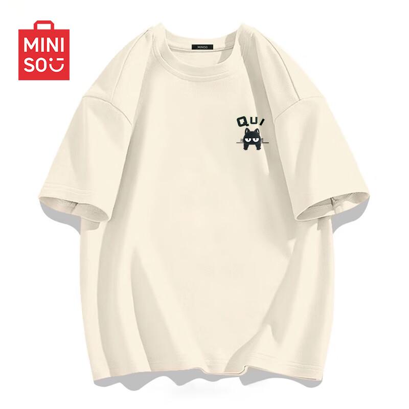MINISO Men s Pure Cotton Loose Fit Short Sleeve T-Shirt XL