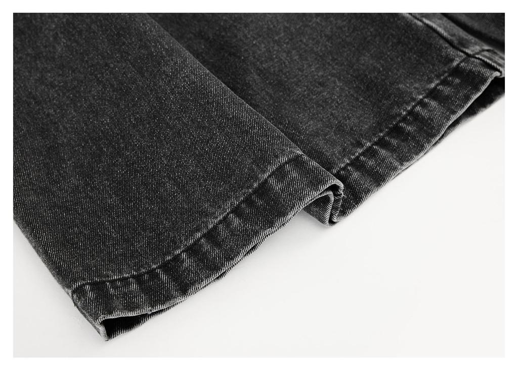 High-Waisted Wide-Leg Black Jeans for Women - Spring Retro Style, Loose Fit, Slimming and Versatile, Size 26.