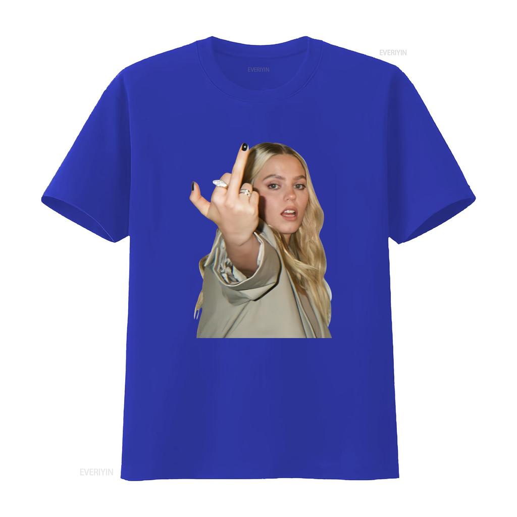 Renee Rapp Middle Finger T Shirt Hip Hop Style Fashion Statement Vintage Washed Streetwear Unisex Homme Versatile