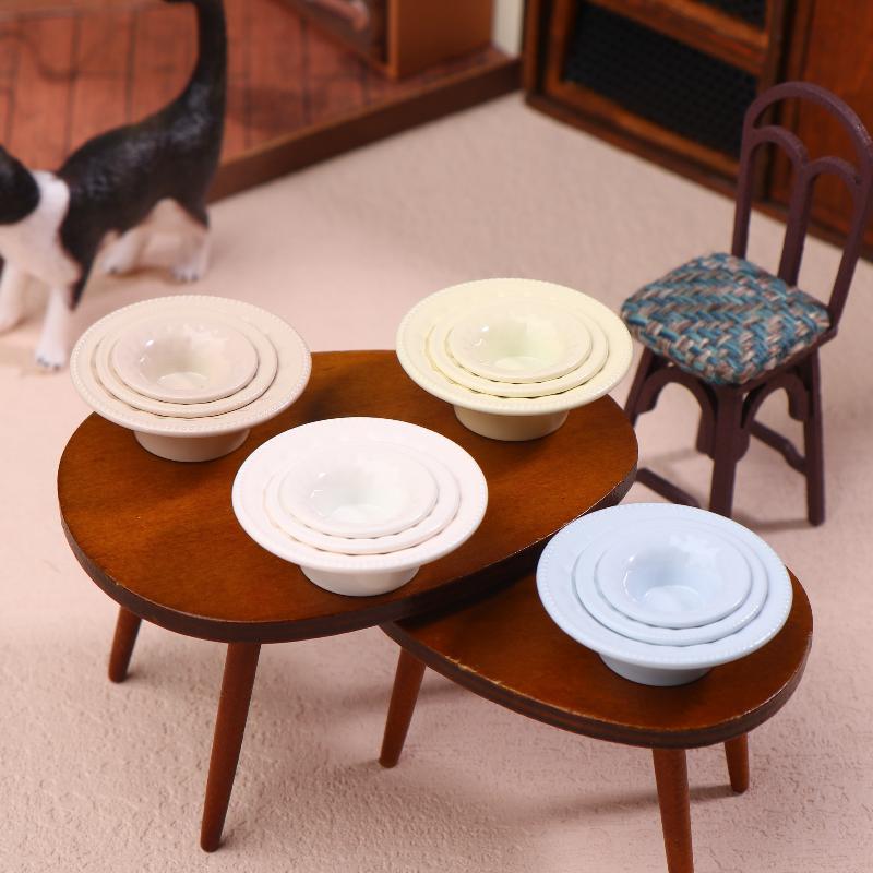 3 Stück Puppenhaus Mini Simulation Westliche Teller Geschirr Modell Puppenhaus Küchendekoration Rollenspielzeug Puppenhauszubehör