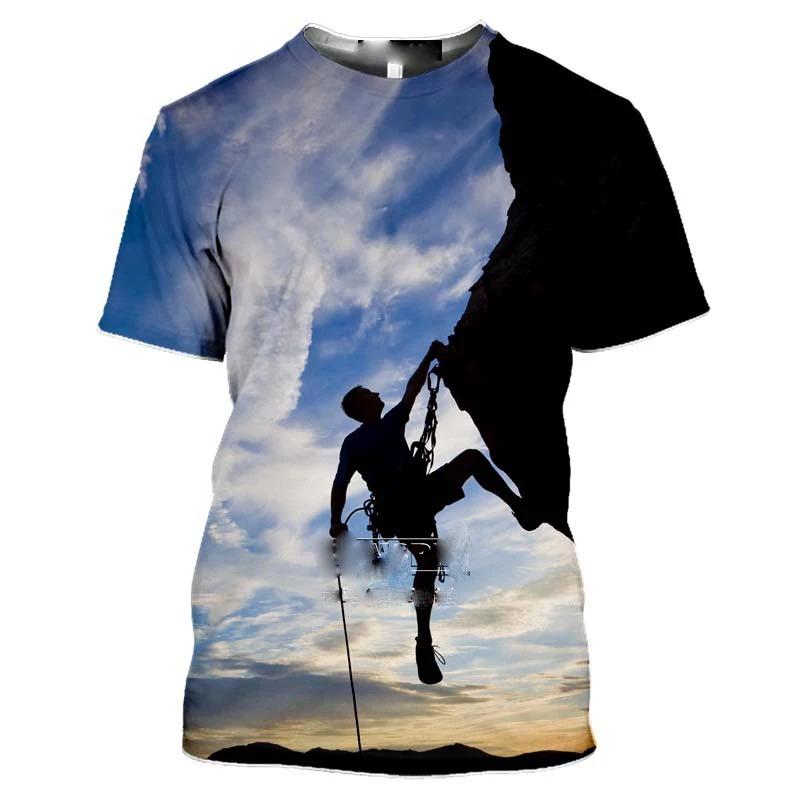 Mountain Climbing Hiking 3d Print Men's T-shirt Women T Shirt Men Summer Tees Casual Fitness