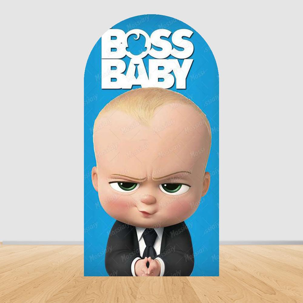 Šťastné narozeniny Boss Baby Oblouk Pozadí Kryt Klučičí Narozeniny Miminkovská Oslava Dekorace Fotografické Pozadí Rekvizity