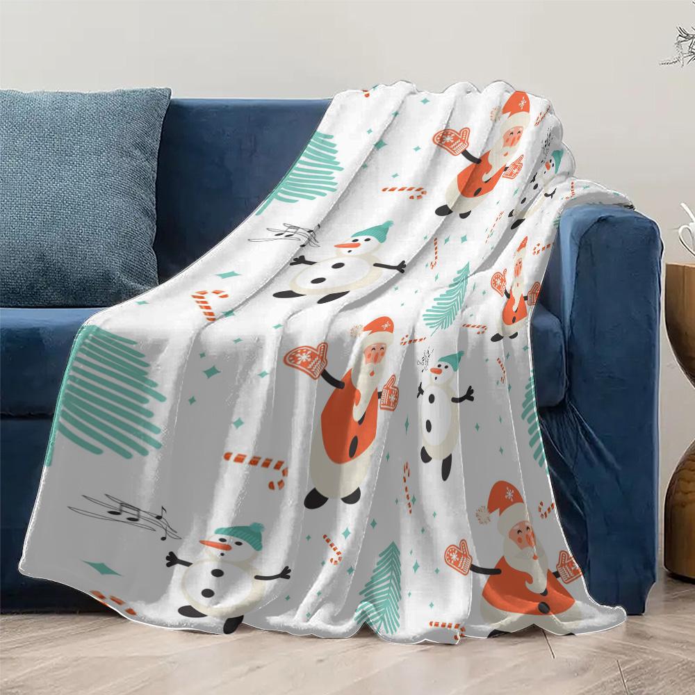 TU Cozy Christmas Blanket Flannel Throw Soft Warm Festive Holiday Decor Gift Home Bedding Dorm Room Shag Blanket