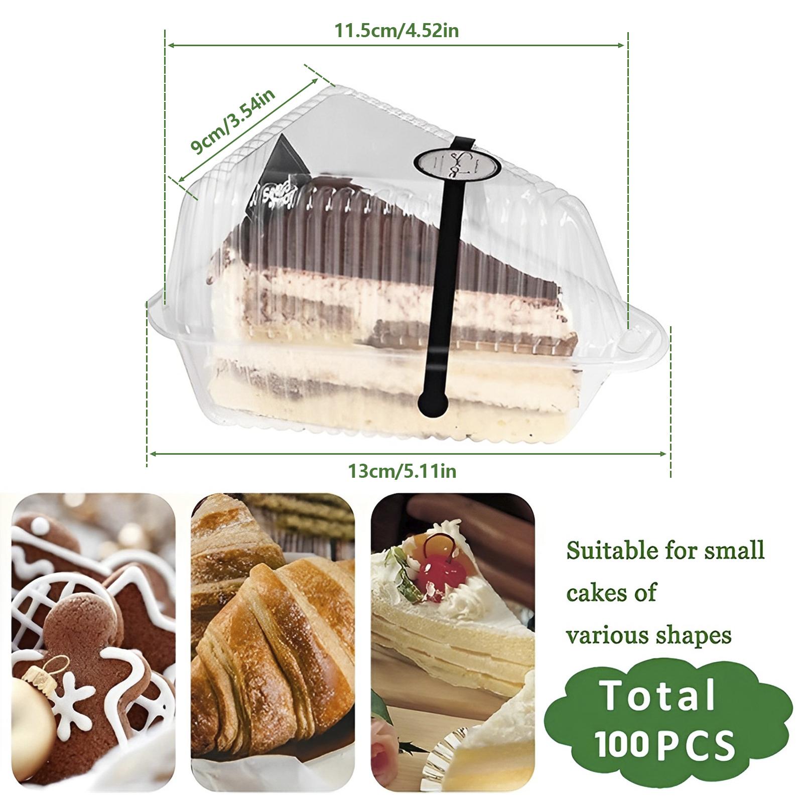 

100Pcs Cake Slice Boxes Single Dessert Box Cupcake Slice Container with Lid Stackable Clear Square Stackable Cupcake Slice 2025 100pcs