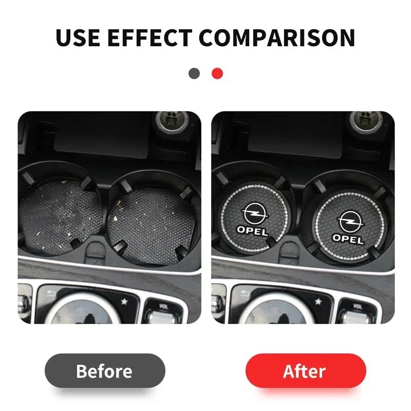 AAHG1 Car Non-slip Water Cup Pad Diamond Rhinestone Bling Decoration For Opel Astra Insignia Mokka Zafira Corsa Vectra Antara Meriva