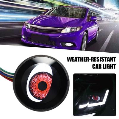 1/2Pcs Universal Modified Car LED Headlights Easy Installation 12V Input Voltage Dynamic Multi-modes Devil Eye