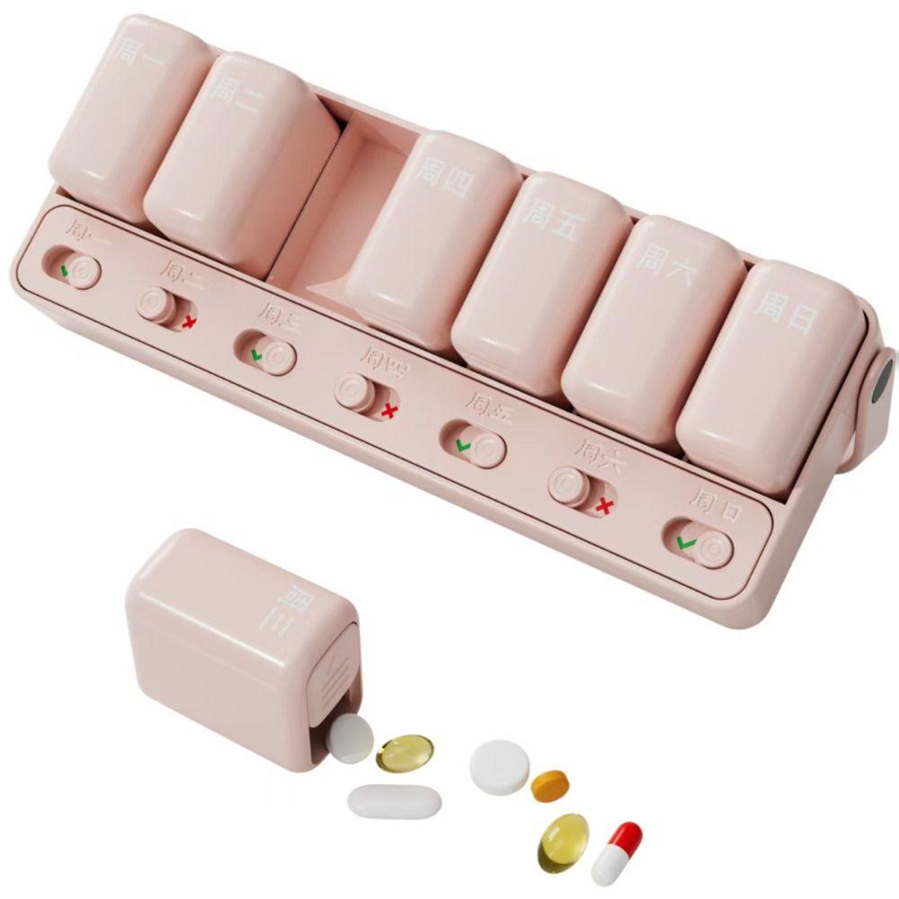 Detachable 7-Day Pill Organizer Sealed Weekly Pill Case Durable Daily Pill Box  Household
