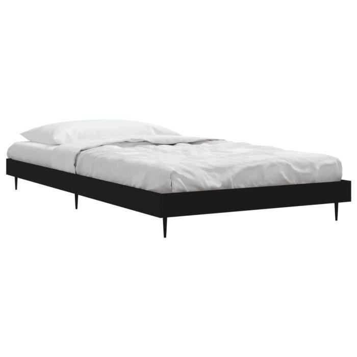VidaXL Bed Frames Black 90x200 Cm Engineered Wood 832270