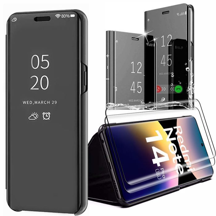 Coque de protection - Xiaomi - Redmi Note 14 Pro 5G - Noir - Verres trempés inclus - Smart Case