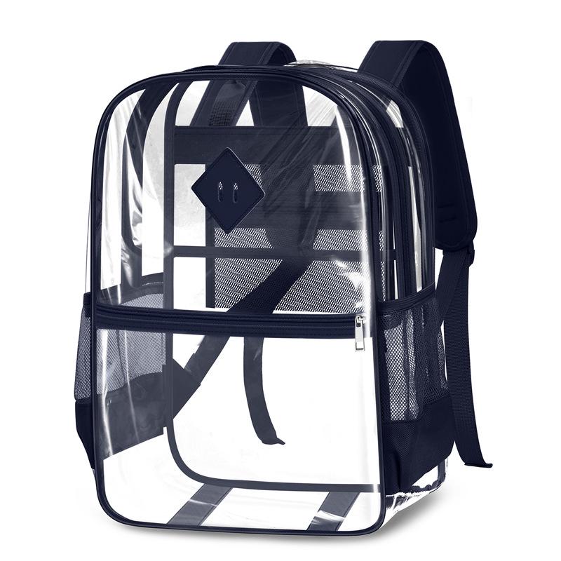 Klarer PVC-Doppelschulter-Rucksack - Große Kapazität, Wasserdicht, Lässiger Stil für Studenten