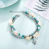 Fashion Bohemian Shell Turtle Pendant Double Layers Anklets