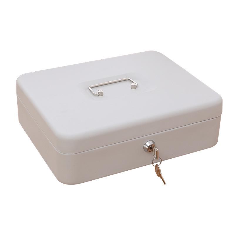 Lockable Metal Cash Box: Secure Home Money Storage with Handle and Password Protection Small with Password белый