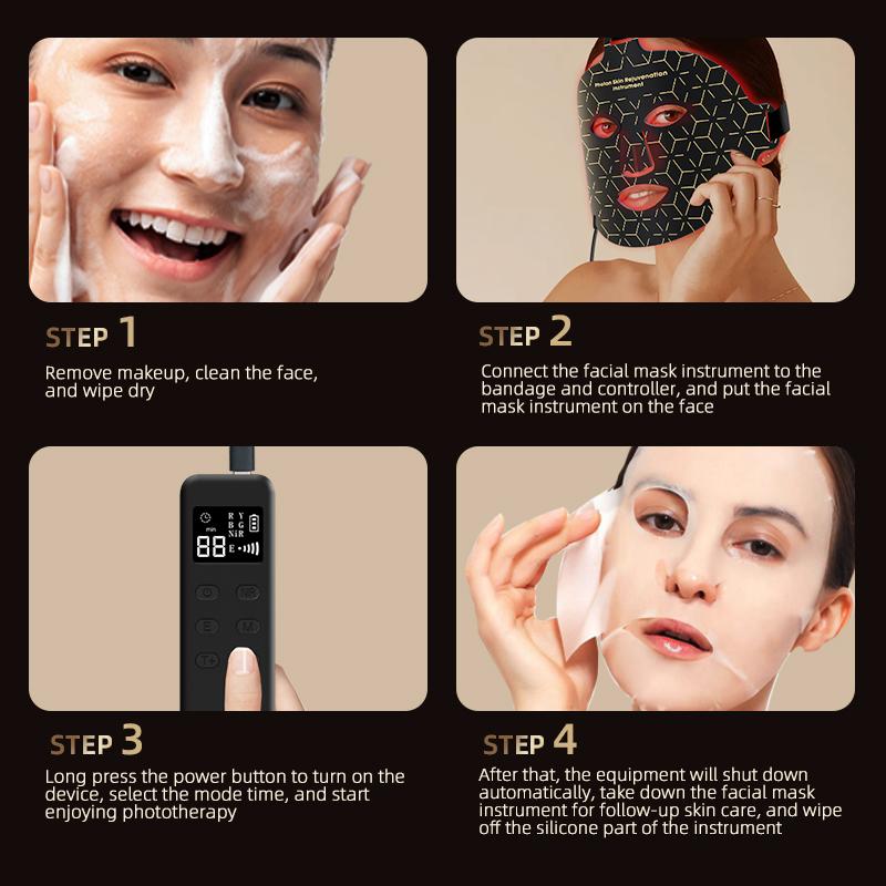 8 Colors LED Light Photon Silicone Mask Infrared Therapy Facial Beauty Mask for Lift Face Repair Skin Brighten Skin Tone