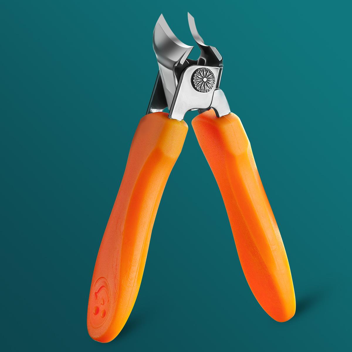 Large Opening Nail Clipper Anti Splash Thick Toe Nail Ergonomic Easy-Grip, Particularly Suitable for Ingrown Nail, Waterproof оранжевый