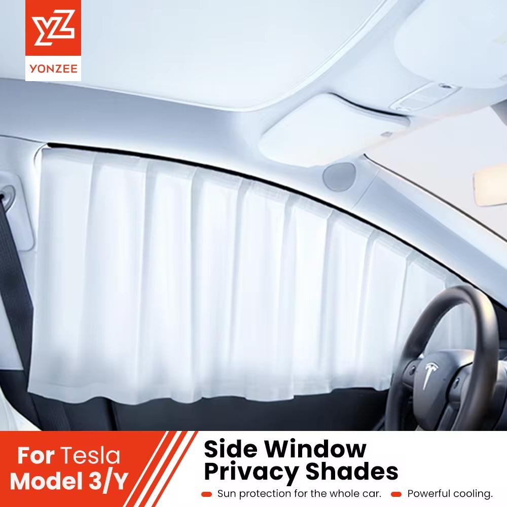YZ For Tesla Model 3/Y/YL Highland ice crystals Side Window Privacy Trim Sunshade Front Rear Windshield Blind Cover Sun Shade