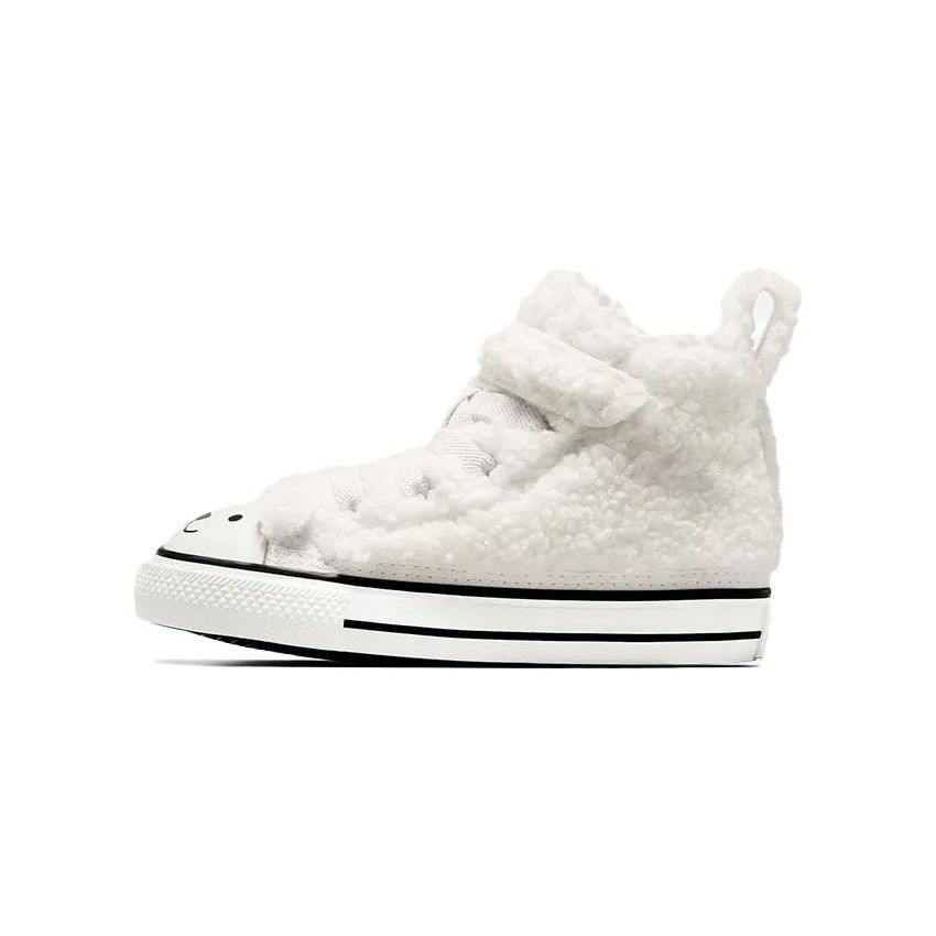Converse Chuck Taylor All Star Easy-On High TD Teddy Bear Baby Sneakers White Egret Vintage-White A07960C