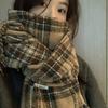 New Soft Imitation Cashmere Tassel Plaid Scarf Winter Female Couple Shawl Red Cold Proof Versatile Thickened Scarf