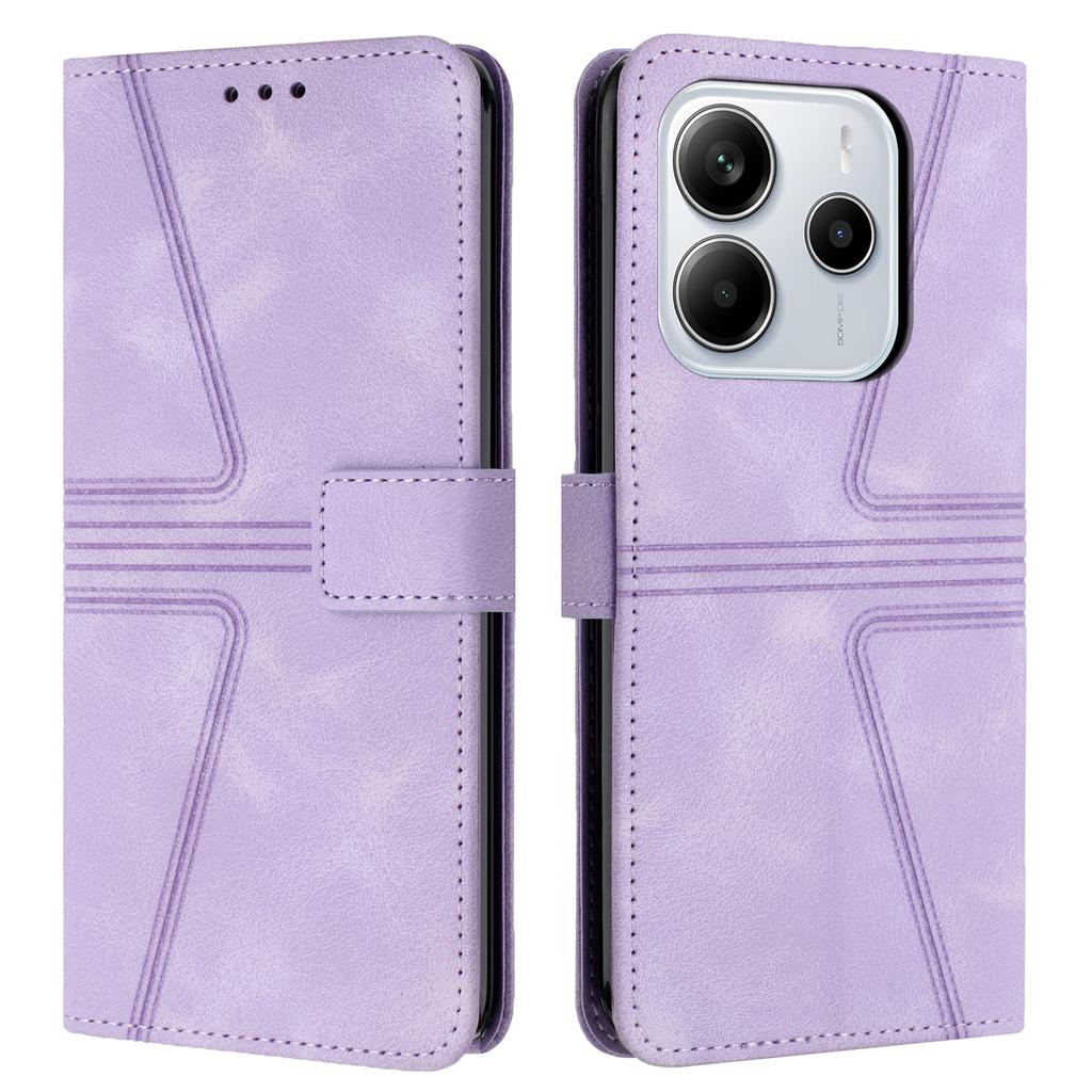 For Xiaomi Redmi Note 14 4G (163.25mm) Case Triangle Imprinted Anti-Scratch Phone Wallet Cover