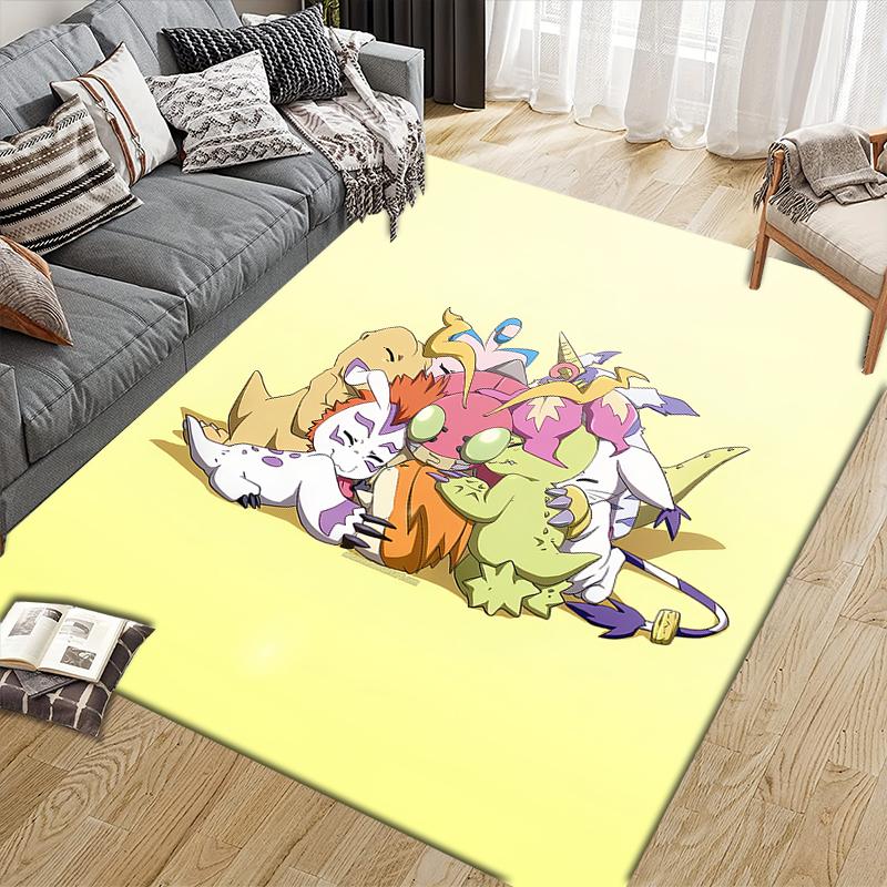 Cute Digimon Area Rug, Digimon Fan Soft Carpet, Great Gift.chl