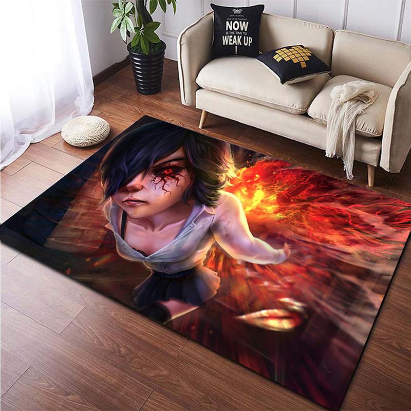 Benutzerdefinierter Tokyo Ghoul-Teppich. Dekorationsteppiche für Erwachsenen- und Kinderzimmer für Wohnzimmer-Heimdekorationszubehör