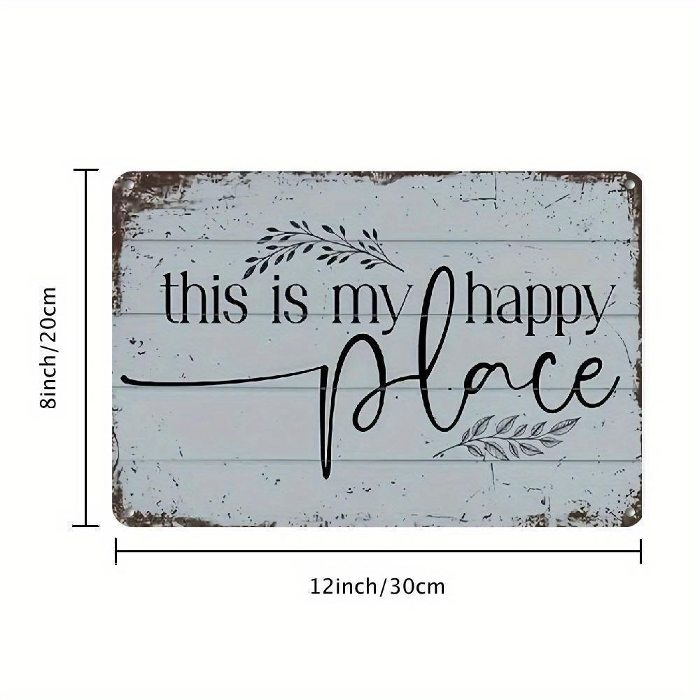 

My Happy Place Vintage Metal Sign Home Kitchen Farm Garden Garage Wall Decor 20x30cm（7.8x11.8inch）
