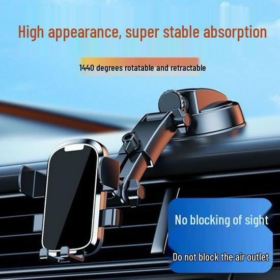 Telescopic Gravity Suction Car Phone Holder for Horizontal Screens
