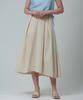 Pin Black Pintuck Flare Volume Skirt Beige