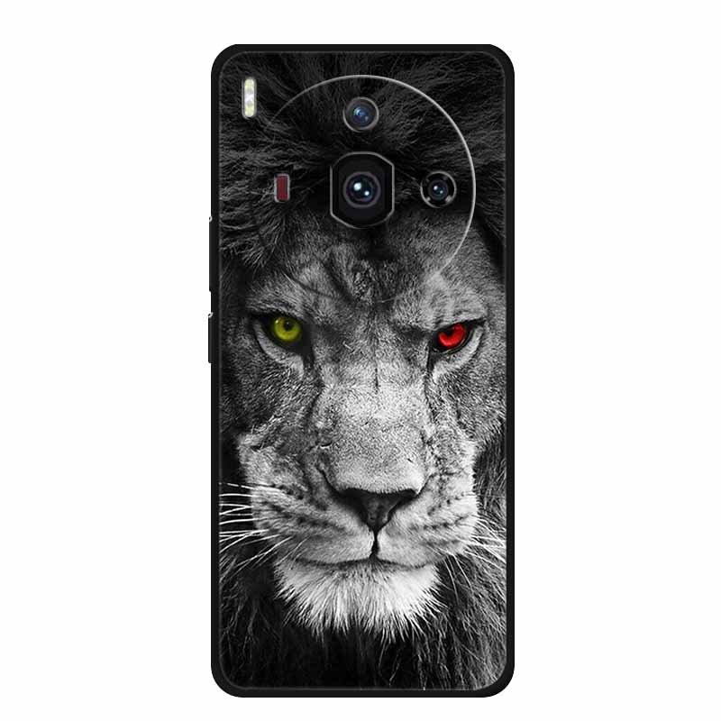For Iphon 14 Luxury Phone Case Apple Iphone14 Pro Pro Max Plus Black TPU Soft Cover Silicone Shield Animal Lions Tiger Bunper