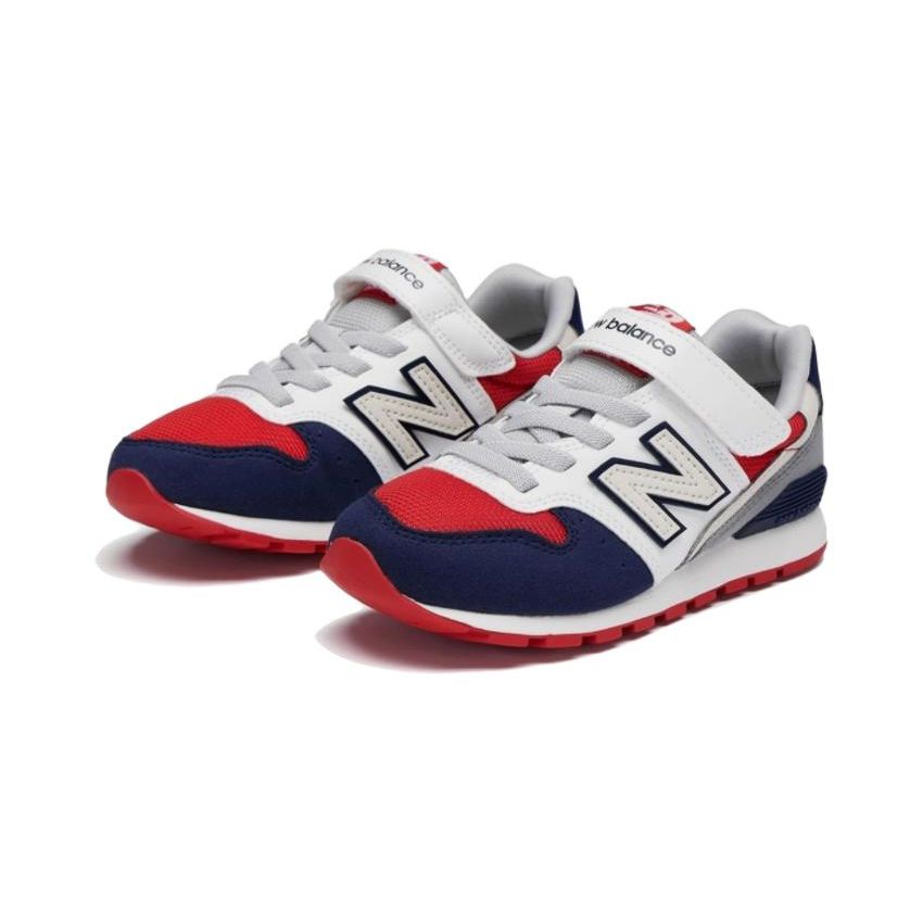 New Balance Slip Resistant Shock Absorbing Durable Low Top Running Shoes Kids Sneaker White Red Blue YV996XE3