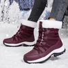 Plus-Size Women's Waterproof Winter Snow Boots, Warm Fleece-Lined, Long Tube Design, Outdoor Sports Fashion.