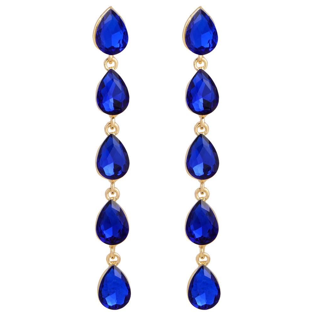 Water Drop Earrings Silver Long Dangle Jewelry For Women Gift