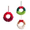 Weihnachtskranz-Ornament mit Stoffbezug, integrierter Schlaufe und roter Dekorationsschleife für saisonale Türdekoration