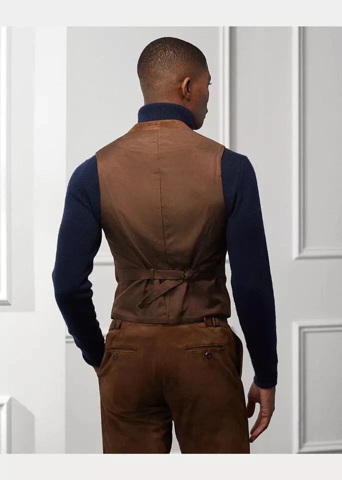 Wear Formal Biker Fashionable Stylish Men's Brown Suede Leather Pants Casual