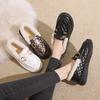 Winter velvet non-slip beanie shoes women's flat bottom one pedal fashion warm soft sole pregnant women snow boots cotton shoes