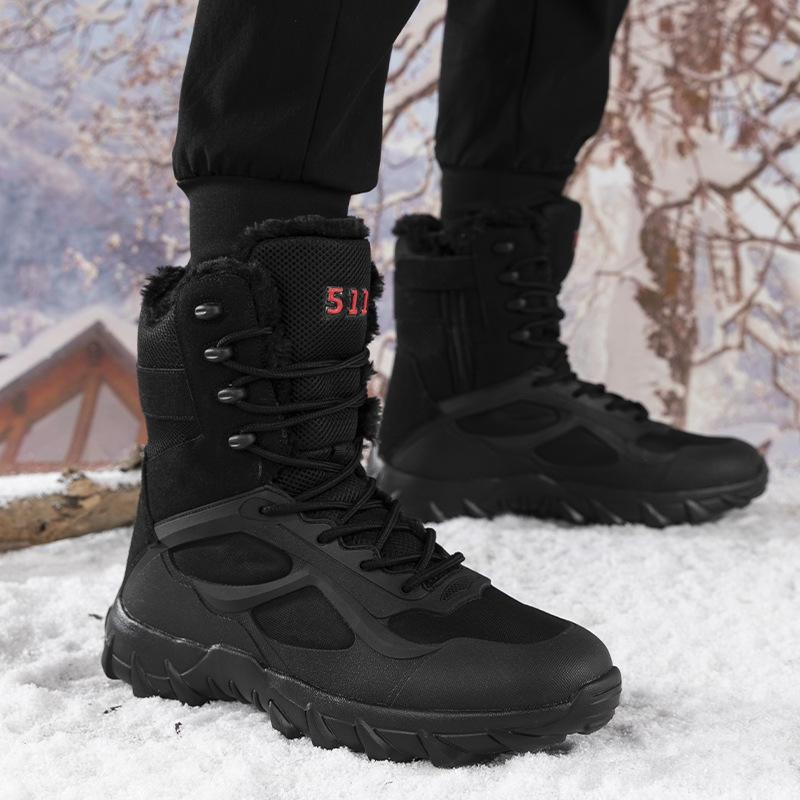 New High-top Military Boots Men's Special Forces Combat Boots Outdoor Hiking and Velvet Warm Snow Boots