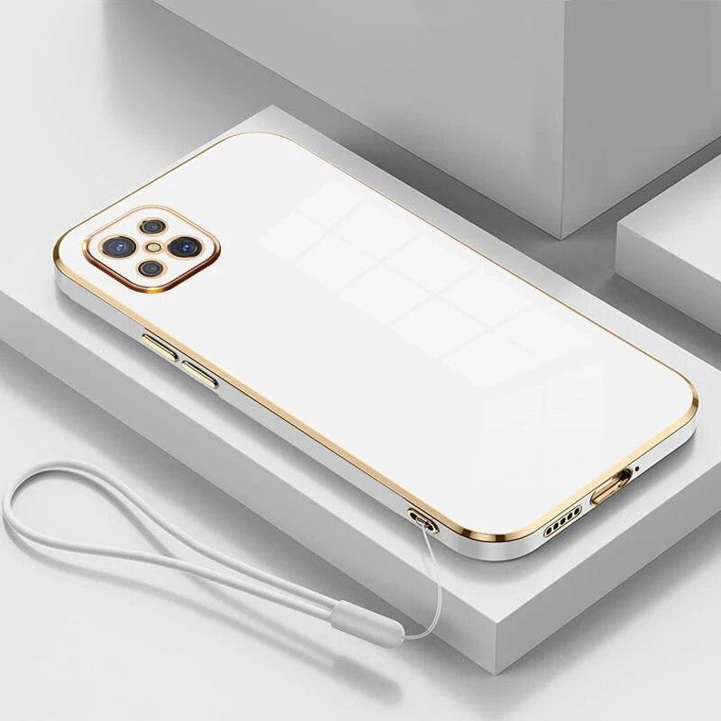 

Чехол для Oppo Reno4z 5G OPPO Reno 4 Z, чехол для телефона CPH2065, чехол oppo reno4Z Reno4 z 5G, роскошный противоударный чехол с квадратным покрытием Oppo Reno 4z 5G&Case & Strap снег белый