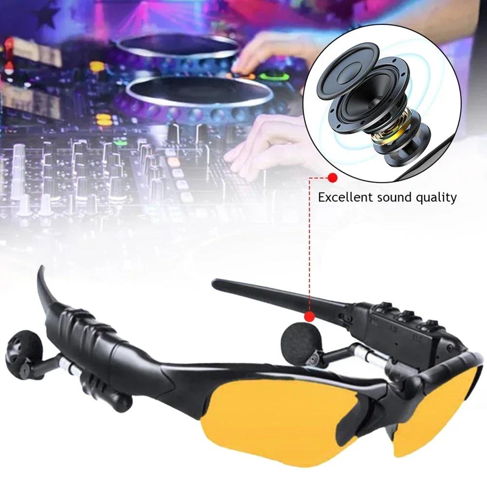 Stereo Wireless Bluetooth 5.0 Headset Glasses Outdoor Cycling 2 in 1 Glasses for Driving Cycling Sport Noise Reduction Headphone