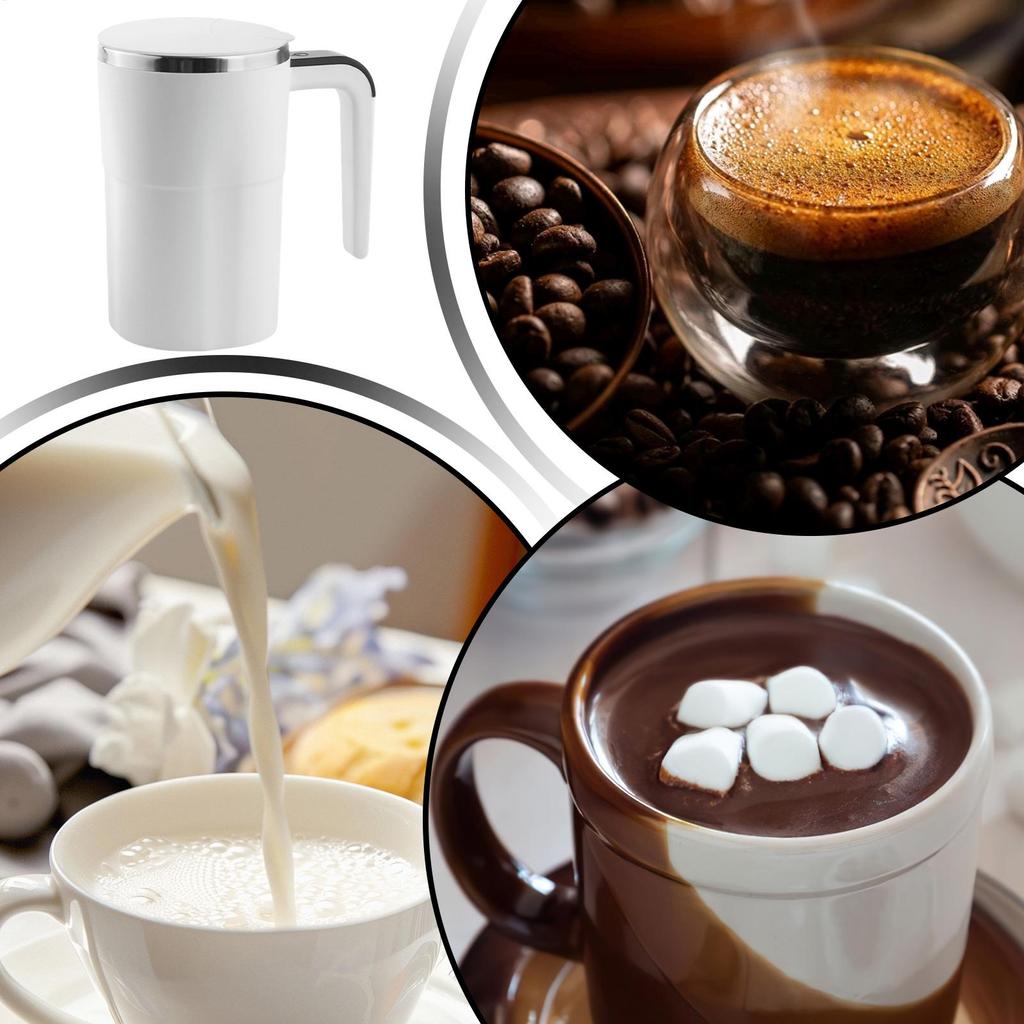 Self Stirring Coffee Mug Rechargeable Automatic Electric Stirrer Cup for Milk Cocoa Hot Chocolate Drinks Office Desk Beverage