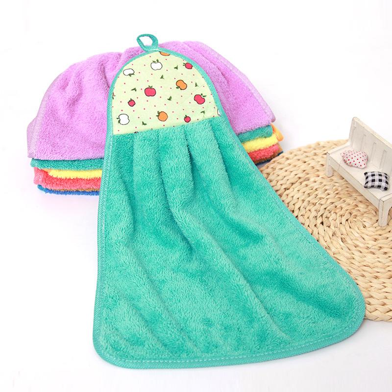 Cartoon Hanging Bathing Towel Coral Velvet Wiping Towel Absorbent Wiping Cloth Wips Hand Towels Bathroom Microfibe Extra Thick Handkerchief
