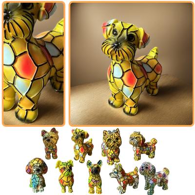 Lumină de Noapte Artistică Seria Câini, Lampă Franceză, Lampă Corgi, Lumină de Noapte de Masă din Rășină Vitraliu, LED Drăguț Animal de Companie Masă, Decor de Casă Animal Vintage