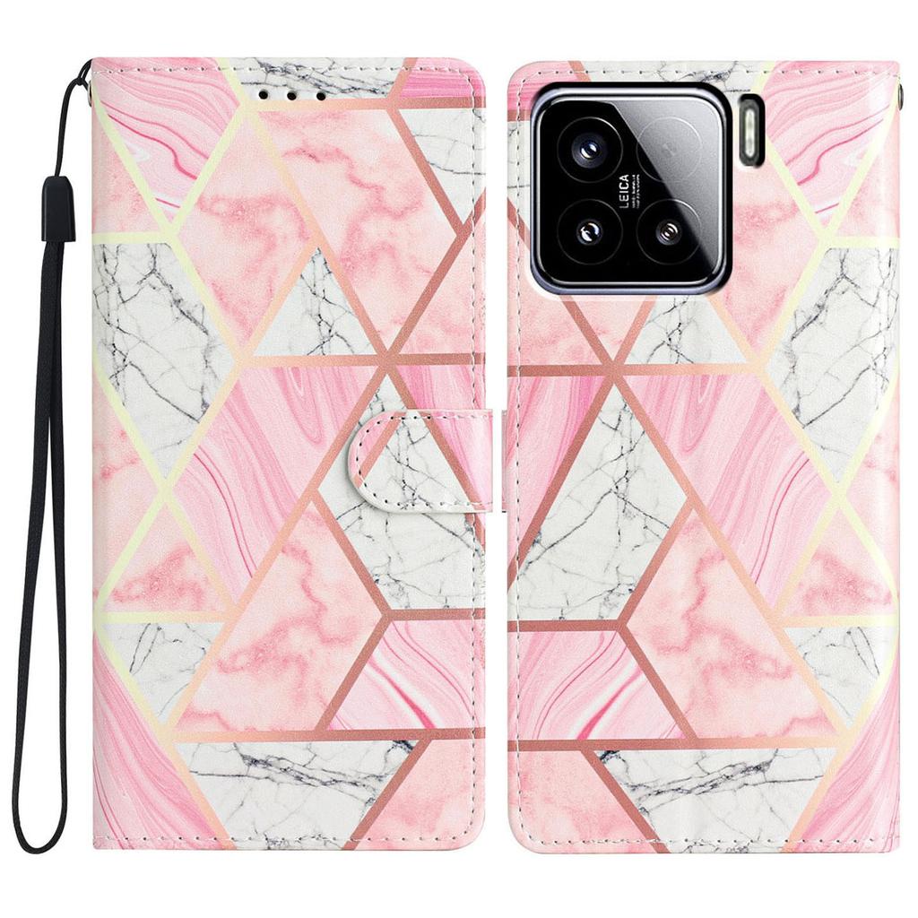 For Xiaomi 15 Wallet Case PU Leather Pattern Printing Stand Phone Cover with Strap